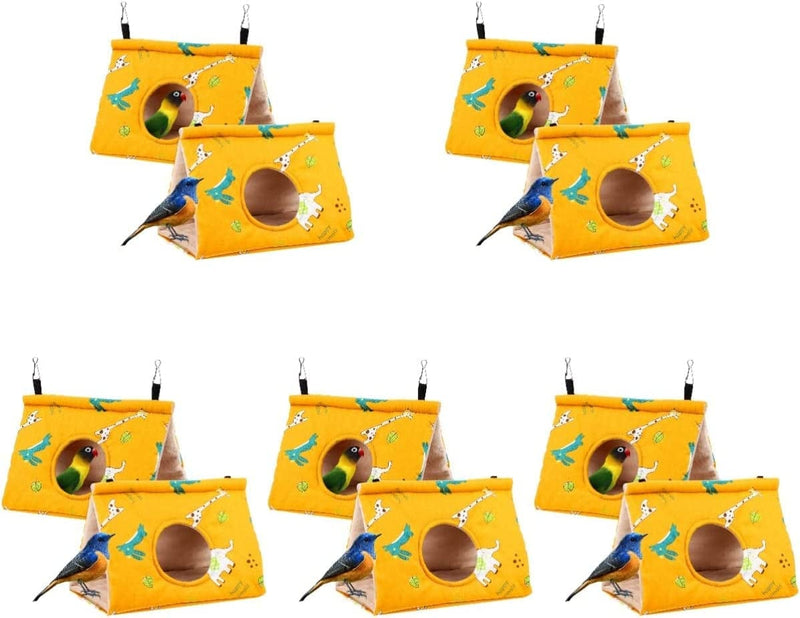 Balacoo 10 Pcs Cage Beds Hammock Bed Parakeet Yellow Sleeping Budgies Supplies Plush Hideaway Pet Snuggle Birdcages Bird Bedding Breeding Cave Accessories for Nest Suspending Cockatiels