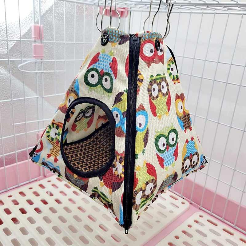 Balacoo 1Pc Squirrel Warm Snuggle Birds Owl Ferret Bird Accessories Parrot Cage Canvas Sleeper Hanging Bed Hamster Toy Playing Nest Bag Animal Hut Winter Rabbit Swing