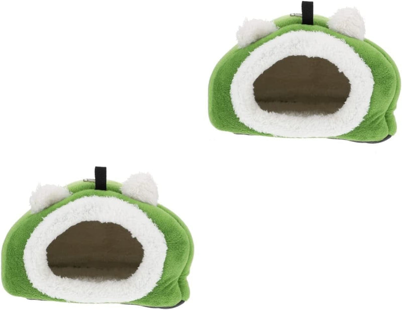Balacoo 2 Pcs Lovely Winter Pet Cosy Adorable Hut Hedgehog Syrian Toy Animals Bunny Hideout for Tent Sack Practical Gerbil Chinchilla Cotton Accessory Sleep Ferret Burrowing Nest Pig Animals & Pet Supplies > Pet Supplies > Bird Supplies > Bird Cages & Stands Balacoo Greenx2pcs 20X18X15CMx2pcs 