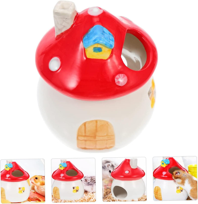 Balacoo 2Pcs Nest Tortoise Mushroom Hamsters Parrot Critter Cartoon Cave Shaped Pig Bed Mice Cool Sleeping Accessories for Design Bath Cage Cooling Indoor Animals Mini Ceramic Small Animals & Pet Supplies > Pet Supplies > Bird Supplies > Bird Cages & Stands Balacoo   