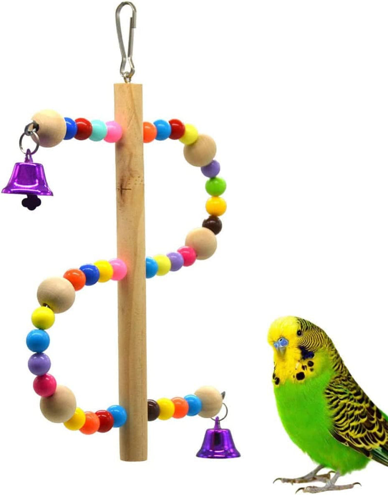 Balacoo 2Pcs Toy Beads Cage Bird Climbing Swing Wood Accessory Funny Playing Parrot Animals & Pet Supplies > Pet Supplies > Bird Supplies > Bird Cages & Stands balacoo   