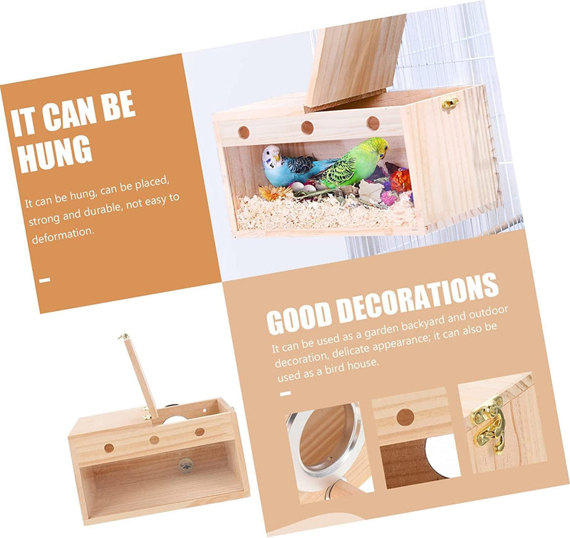 Balacoo 3Pcs Box Style Parrots Nesting Wood Bird Breeding Mating Fiber Natural Finch Budgie Parakeet Decorative with Wooden M for Wear-Resistant Accessory Cockatiel Toy Cage Left Animals & Pet Supplies > Pet Supplies > Bird Supplies > Bird Cages & Stands balacoo   