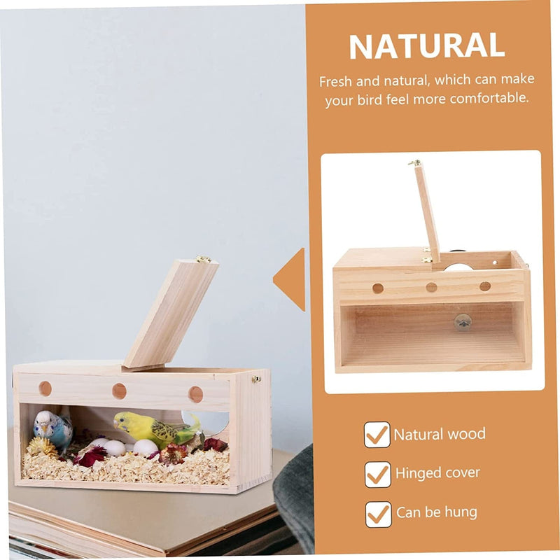 Balacoo 3Pcs Box Style Parrots Nesting Wood Bird Breeding Mating Fiber Natural Finch Budgie Parakeet Decorative with Wooden M for Wear-Resistant Accessory Cockatiel Toy Cage Left Animals & Pet Supplies > Pet Supplies > Bird Supplies > Bird Cages & Stands balacoo   