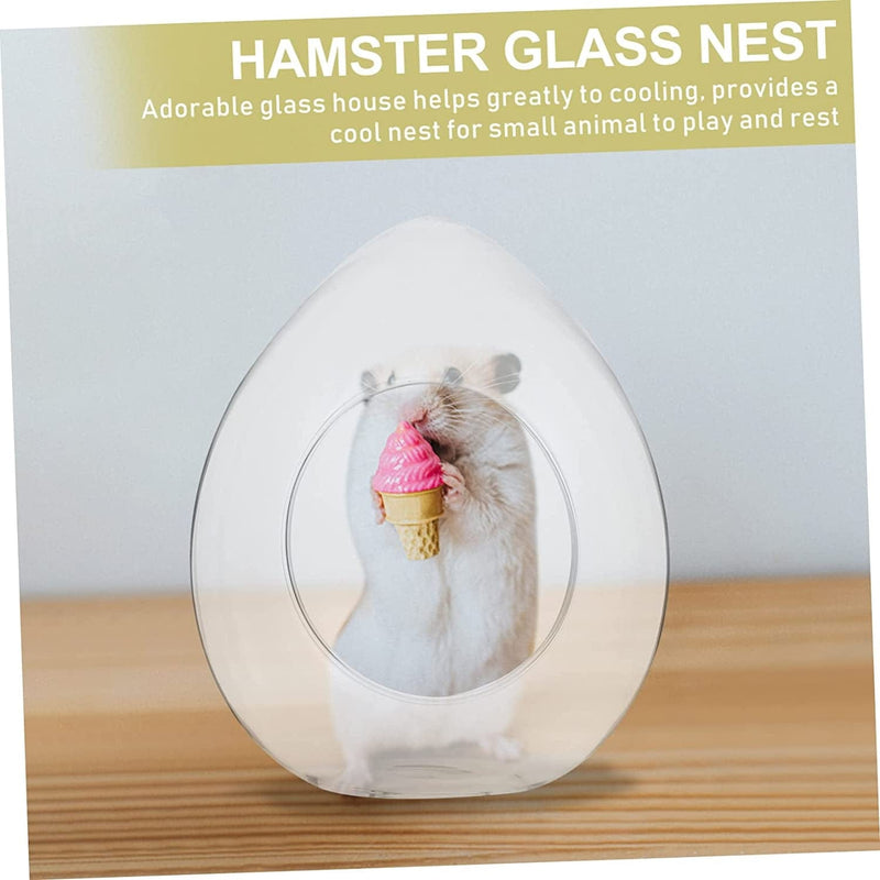 Balacoo 3Pcs Cave Summer Accessories Cool Cooling M Pets Hut Chinchilla Rats Hedgehog Bedding Small House Pig Sleep Hideout Glass Ball Squirrel Hammock Nest Cage Rat Hamster Nesting Clear
