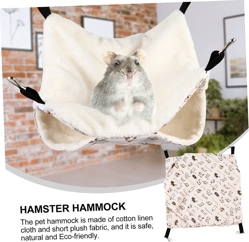 Balacoo 3Pcs Rats Layer Flannel Bird House Cotton Ferret Sleeping Accessories Parrot/Sugar Double for Nest Small Bedding Warm Golden Snuggle Hanging