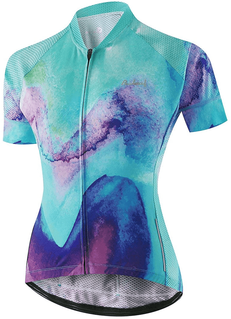 BALEAF Womens Cycling Jersey Short Sleeve Road Bike Shirt Bicycle Biking Tops 4 Rear Pockets UPF50+ Sporting Goods > Outdoor Recreation > Cycling > Cycling Apparel & Accessories BALEAF 01-g-painted XX-Large 