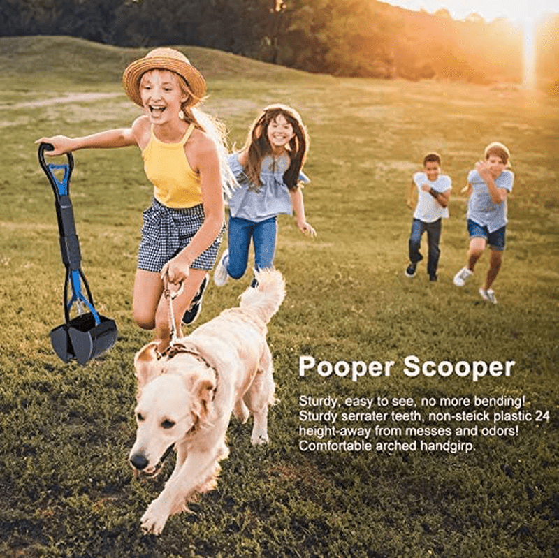 Balhvit Non-Breakable Pet Pooper Scooper for Dogs, Portable Dog Pooper Scooper with Long Handle & High Strength Durable Spring, Foldable Dog Poop Waste Pick Up Rake, Jaw Claw Bin for Grass and Gravel Animals & Pet Supplies > Pet Supplies > Dog Supplies Balhvit   