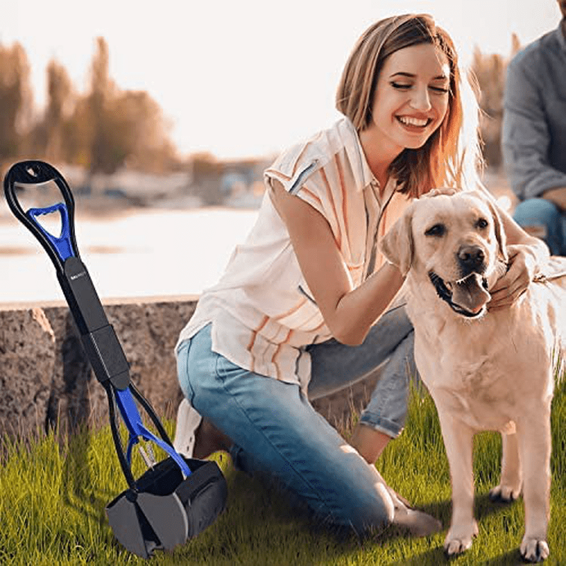 Balhvit Non-Breakable Pet Pooper Scooper for Dogs, Portable Dog Pooper Scooper with Long Handle & High Strength Durable Spring, Foldable Dog Poop Waste Pick Up Rake, Jaw Claw Bin for Grass and Gravel Animals & Pet Supplies > Pet Supplies > Dog Supplies Balhvit   