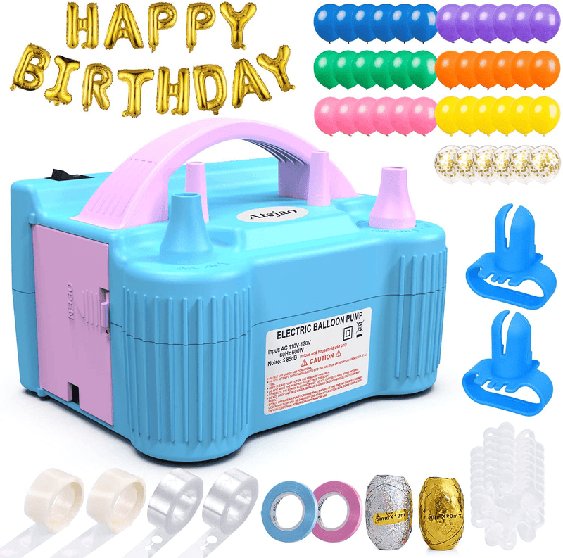 Balloon Pump,134 PCS Electric Balloon Pump 110V 600W Portable Dual Nozzles- Ballon Arch Garland Kit with Tape Strip, Tying Tool, Dot Glue, Flower Clip for Party Decoration Home & Garden > Decor > Seasonal & Holiday Decorations& Garden > Decor > Seasonal & Holiday Decorations 12 months and up   