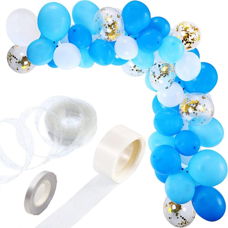 Balloons Gold Black Silver Helium Balloon Pack 12" Confetti Metallic Chrome Latex Balloons with Ribbon for Girls Kids Birthday Wedding Baby Shower Party by ZIAERKOR Arts & Entertainment > Party & Celebration > Party Supplies ZIAERKOR 103pcs Blue Balloon chain 