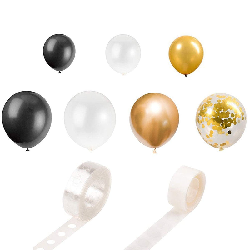 Balloons Gold Black Silver Helium Balloon Pack 12" Confetti Metallic Chrome Latex Balloons with Ribbon for Girls Kids Birthday Wedding Baby Shower Party by ZIAERKOR Arts & Entertainment > Party & Celebration > Party Supplies ZIAERKOR   