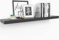 Ballucci Floating Shelf Extra Wide, 35.5" L Wall Ledge with Invisible Bracket, 8" Deep - Black Furniture > Shelving > Wall Shelves & Ledges Ballucci Black  
