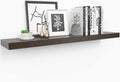 Ballucci Floating Shelf Extra Wide, 35.5" L Wall Ledge with Invisible Bracket, 8" Deep - Black Furniture > Shelving > Wall Shelves & Ledges Ballucci Ebony  