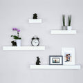 Ballucci Modern Ledge Wall Shelves, Set of 4, White Furniture > Shelving > Wall Shelves & Ledges Ballucci White Set of 4 (6",12",16",24") 