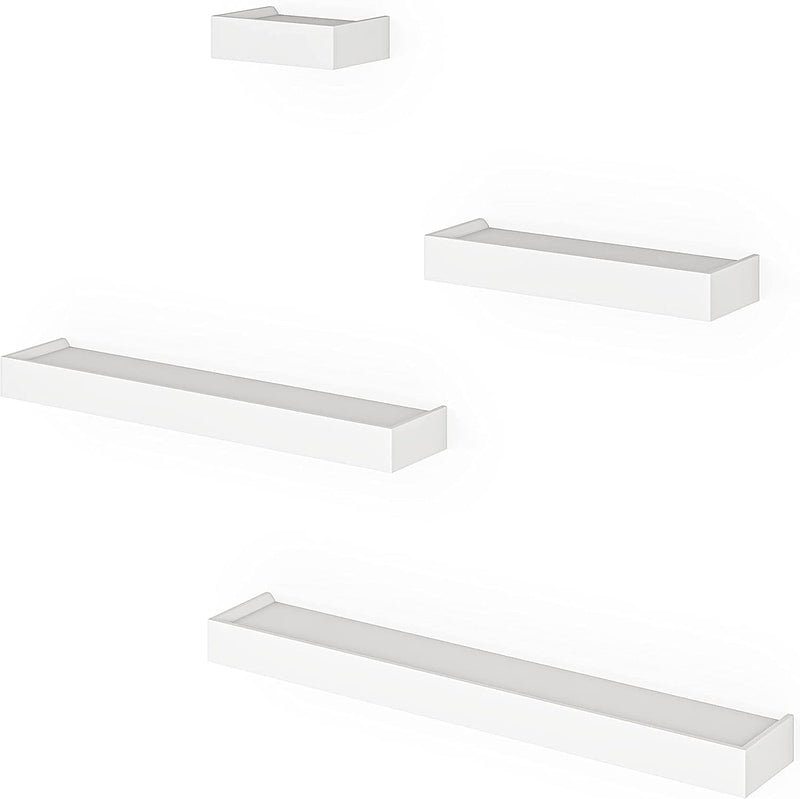 Ballucci Modern Ledge Wall Shelves, Set of 4, White Furniture > Shelving > Wall Shelves & Ledges Ballucci   