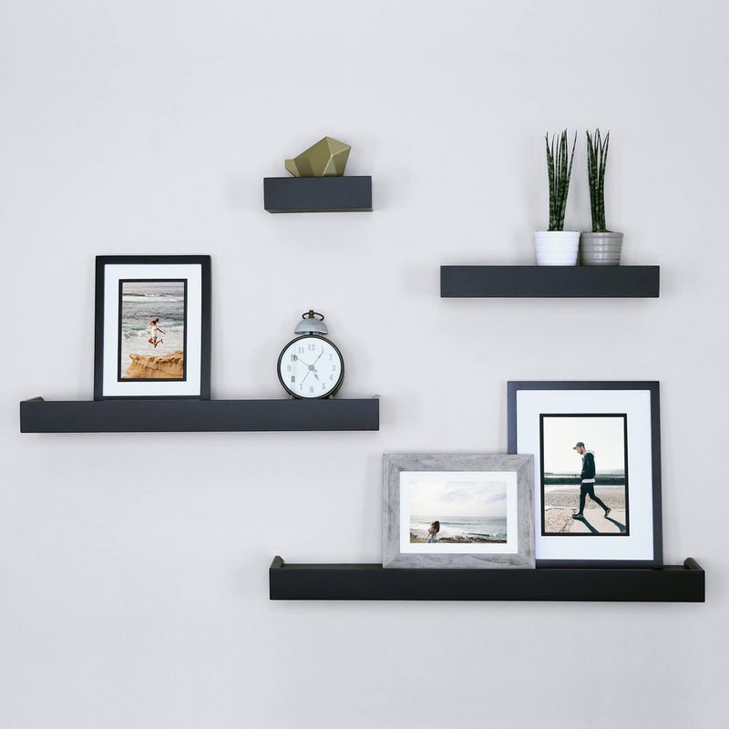 Ballucci Modern Ledge Wall Shelves, Set of 4, White Furniture > Shelving > Wall Shelves & Ledges Ballucci Black Set of 4 (6",12",16",24") 