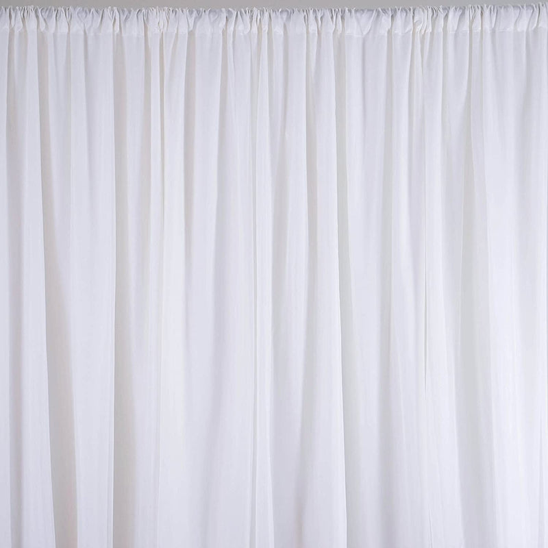 Balsacircle 20 Ft X 10 Ft White Chiffon Fabric Backdrop Drapes Curtain - Wedding Decorations Photo Booth Reception Photography Party Supplies Home & Garden > Decor > Window Treatments > Curtains & Drapes BalsaCircle   