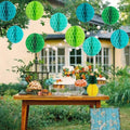 Balun Admhail Easter Light Blue Hanging Tissue Paper Fans Party Decoration Set for Birthday, Anniversary,Wedding,Party Accessories for Boy Baby Shower, Wholesale Decorative Paper Fans, 6 Pack Home & Garden > Decor > Seasonal & Holiday Decorations Balun Admhail Green Teal 8"/20cm 