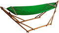 Bamboo Hammock Stand with Hammock by Bamboozations - New Models and Colors (Small (8ft), Neutral-Gray)