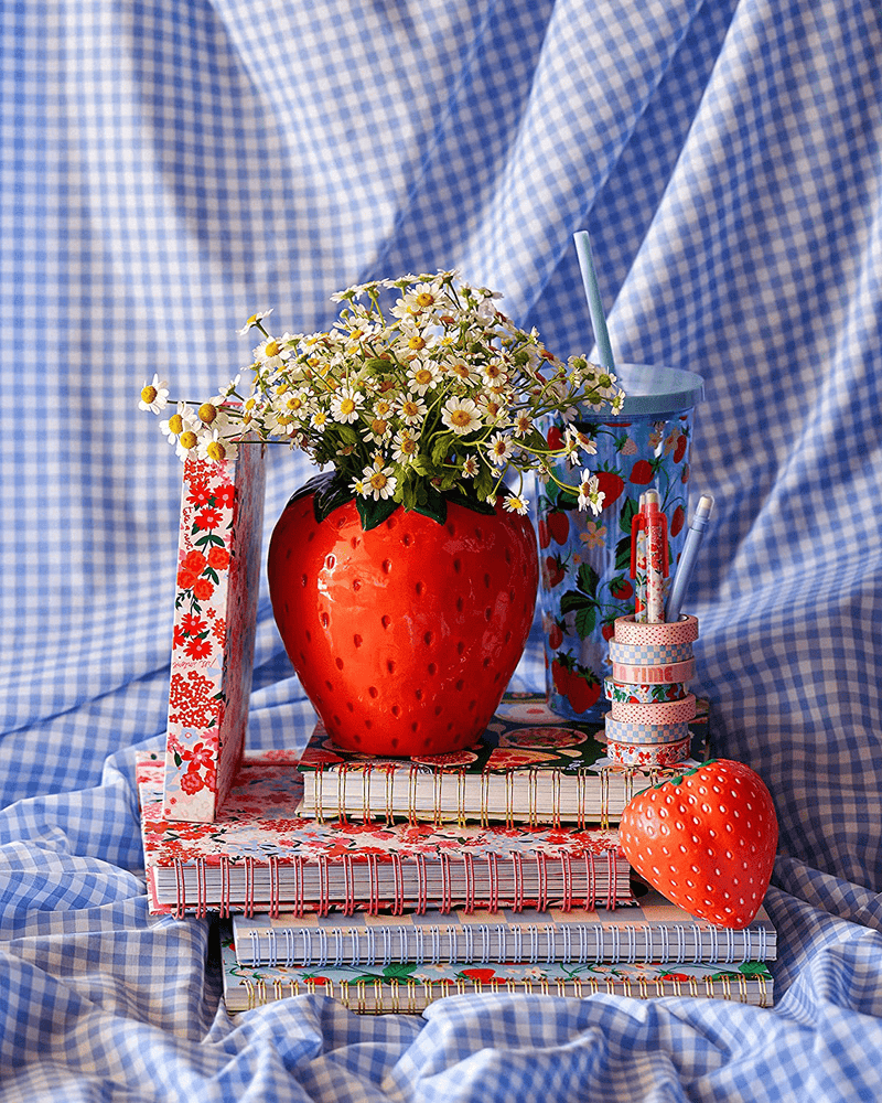 ban.do Vintage Inspired Decorative Ceramic Vase, Unique Home/Kitchen/Office Accent Decor, Strawberry Fields Home & Garden > Decor > Vases ban.do   