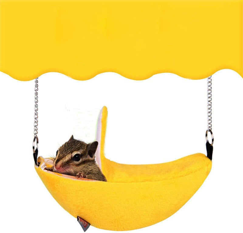 Banana Hamster Bed House Hammock Small Animal Bed House Cage Nest Hamster Accessories for Sugar Glider Hamster Small Bird Pet Animals & Pet Supplies > Pet Supplies > Bird Supplies > Bird Cages & Stands Haokaini   