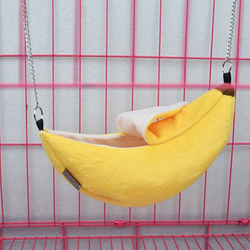 Banana Hamster Bed House Hammock Small Animal Bed House Cage Nest Hamster Accessories for Sugar Glider Hamster Small Bird Pet Animals & Pet Supplies > Pet Supplies > Bird Supplies > Bird Cages & Stands Haokaini   