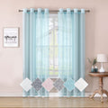 BAPITE Semi Sheer Curtains Privacy Added Light Filtering for Bedroom,Thin Soft Voile Striped Window Draperies Top Grommet for Living Room(2 Panels) Home & Garden > Decor > Window Treatments > Curtains & Drapes BAPITE Blue 54x108 
