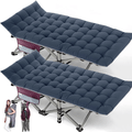 Barbella Folding Camping Cots for Adults, Portable Sleeping Cot Foldable Outdoor Bed with Carry Bag, Heavy Duty Cot Bed Collapsible Camping Bed for Indoor & Outdoor Use Sporting Goods > Outdoor Recreation > Camping & Hiking > Camp Furniture Barbella 2pcs Wine Cot Blue Pad 28"x14"x75" 