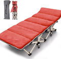 Barbella Folding Camping Cots for Adults, Portable Sleeping Cot Foldable Outdoor Bed with Carry Bag, Heavy Duty Cot Bed Collapsible Camping Bed for Indoor & Outdoor Use Sporting Goods > Outdoor Recreation > Camping & Hiking > Camp Furniture Barbella Orange Red With Pad 26"x14"x75" 