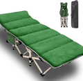 Barbella Folding Camping Cots for Adults, Portable Sleeping Cot Foldable Outdoor Bed with Carry Bag, Heavy Duty Cot Bed Collapsible Camping Bed for Indoor & Outdoor Use Sporting Goods > Outdoor Recreation > Camping & Hiking > Camp Furniture Barbella Army Green With Pad 26"x14"x75" 