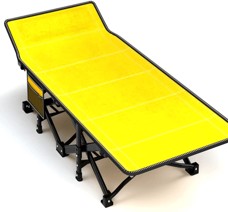 Barbella Folding Camping Cots for Adults, Portable Sleeping Cot Foldable Outdoor Bed with Carry Bag, Heavy Duty Cot Bed Collapsible Camping Bed for Indoor & Outdoor Use Sporting Goods > Outdoor Recreation > Camping & Hiking > Camp Furniture Barbella Bright Yellow 28"x14"x75" 