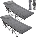 Barbella Folding Camping Cots for Adults, Portable Sleeping Cot Foldable Outdoor Bed with Carry Bag, Heavy Duty Cot Bed Collapsible Camping Bed for Indoor & Outdoor Use Sporting Goods > Outdoor Recreation > Camping & Hiking > Camp Furniture Barbella 2 Pcs Gray Corduroy Pad 28"x14"x75" 