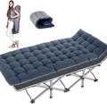 Barbella Folding Camping Cots for Adults, Portable Sleeping Cot Foldable Outdoor Bed with Carry Bag, Heavy Duty Cot Bed Collapsible Camping Bed for Indoor & Outdoor Use Sporting Goods > Outdoor Recreation > Camping & Hiking > Camp Furniture Barbella Blue With Pearl Cotton Pad 28"x16"x75" 