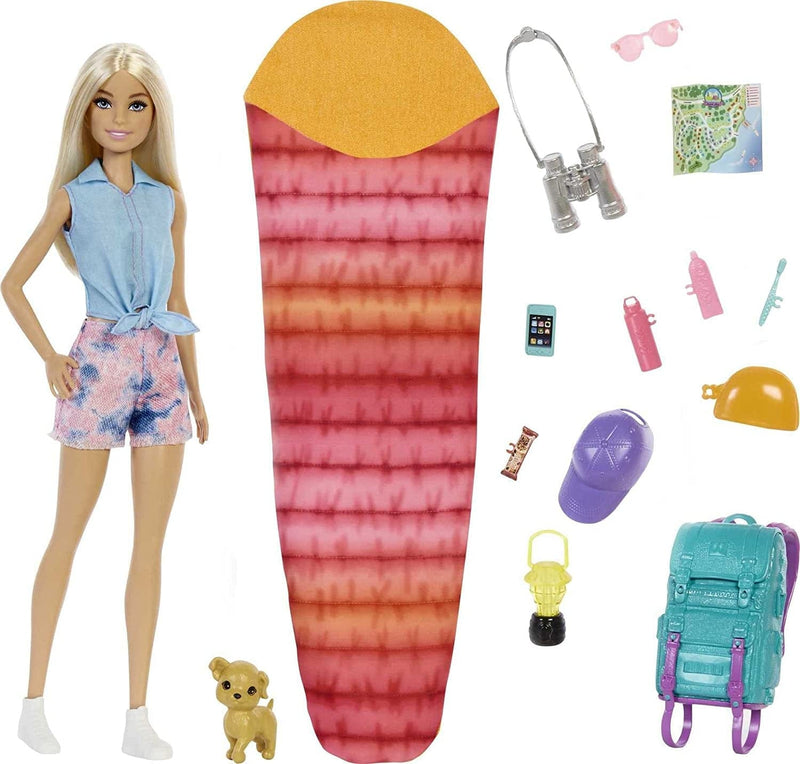 Barbie Doll and Accessories, It Takes Two “Malibu” Camping Doll with Pet Puppy and 10+ Accessories Sporting Goods > Outdoor Recreation > Winter Sports & Activities Mattel   