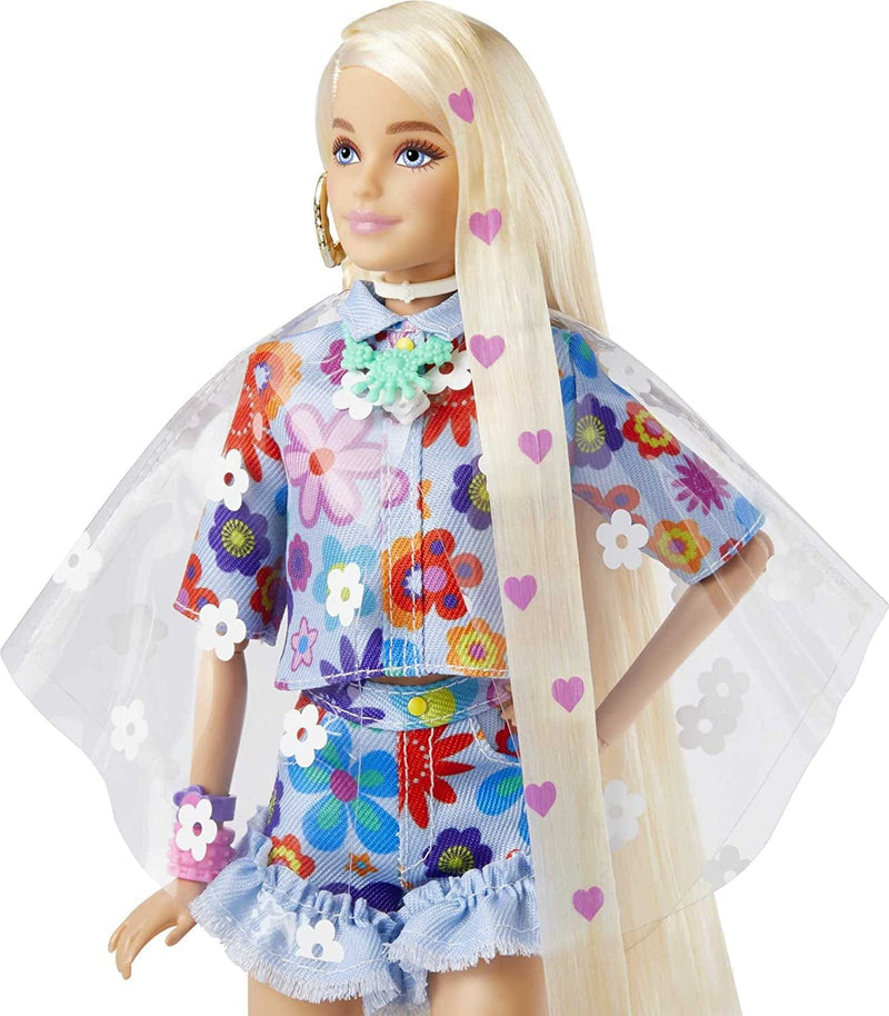 Barbie Dolls and Accessories, Barbie Extra Fashion Doll, Long Blonde Hair with Heart Icons and Pet Bunny, Floral Fashion, Toys and Gifts for Kids Sporting Goods > Outdoor Recreation > Winter Sports & Activities Mattel   