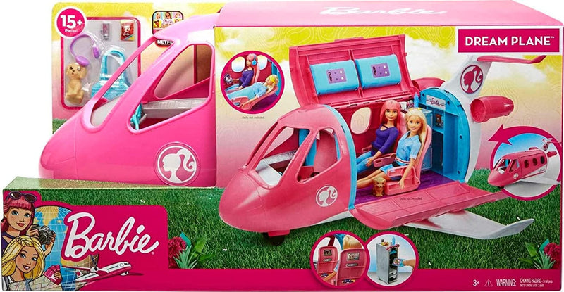 Barbie Dreamplane Airplane Toys Playset with 15+ Accessories Including Puppy, Snack Cart, Reclining Seats and More Sporting Goods > Outdoor Recreation > Winter Sports & Activities Mattel   
