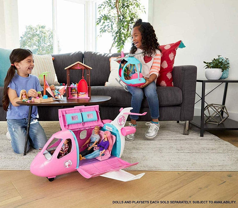 Barbie Dreamplane Airplane Toys Playset with 15+ Accessories Including Puppy, Snack Cart, Reclining Seats and More Sporting Goods > Outdoor Recreation > Winter Sports & Activities Mattel   
