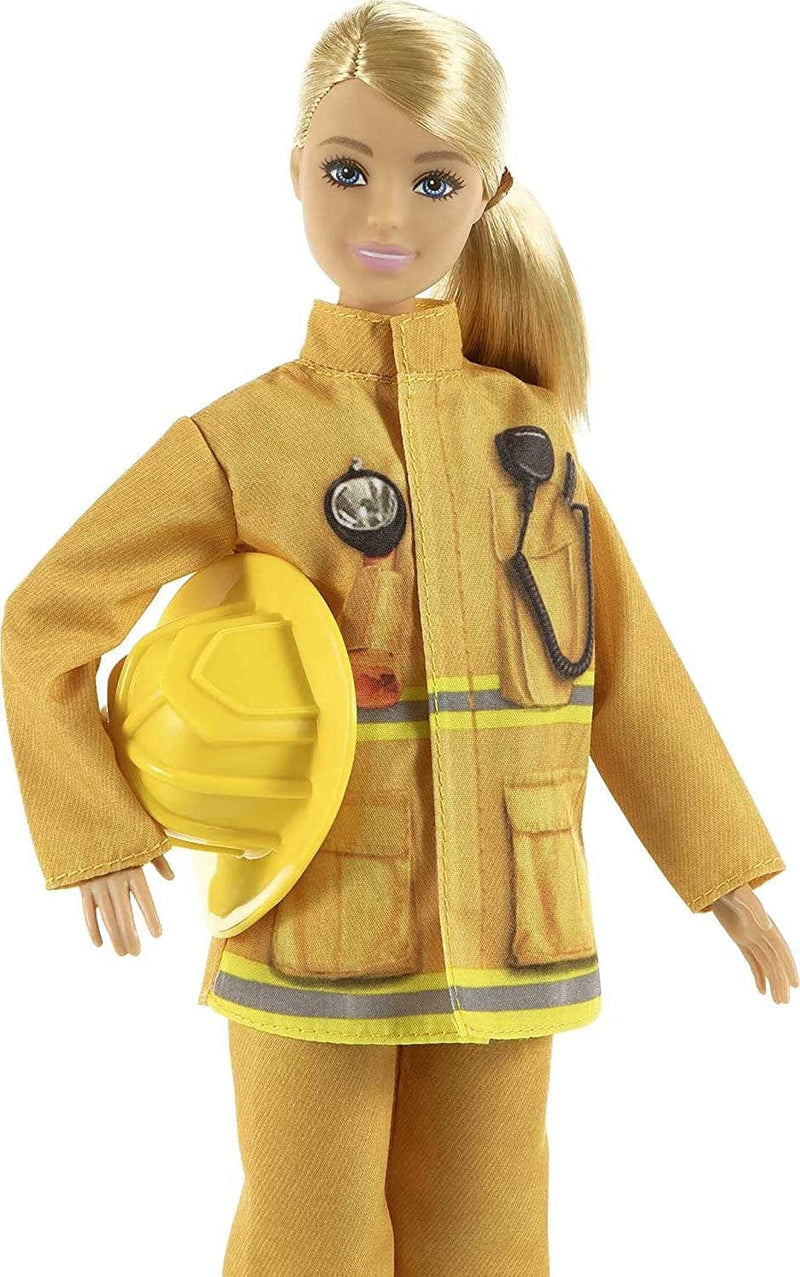 Barbie Firefighter Playset with Blonde Doll (12-In/30.40-Cm), Role-Play Clothing & Accessories: Extinguisher, Megaphone, Hydrant, Dalmatian Puppy, Great Gift for Ages 3 Years Old & Up Sporting Goods > Outdoor Recreation > Winter Sports & Activities Mattel   
