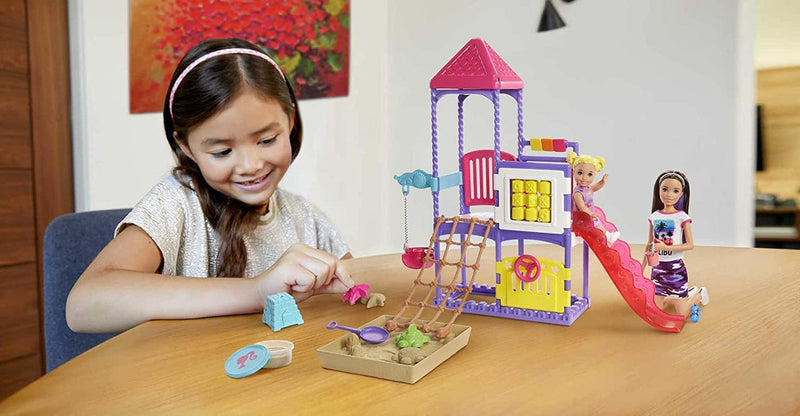 Barbie Skipper Babysitters Inc. Climb 'N Explore Playground Dolls & Playset with Babysitting Skipper Doll, Toddler Doll, Play Station, Moldable Sand & Accessories for Kids 3 to 7 Years Old Sporting Goods > Outdoor Recreation > Winter Sports & Activities Mattel   