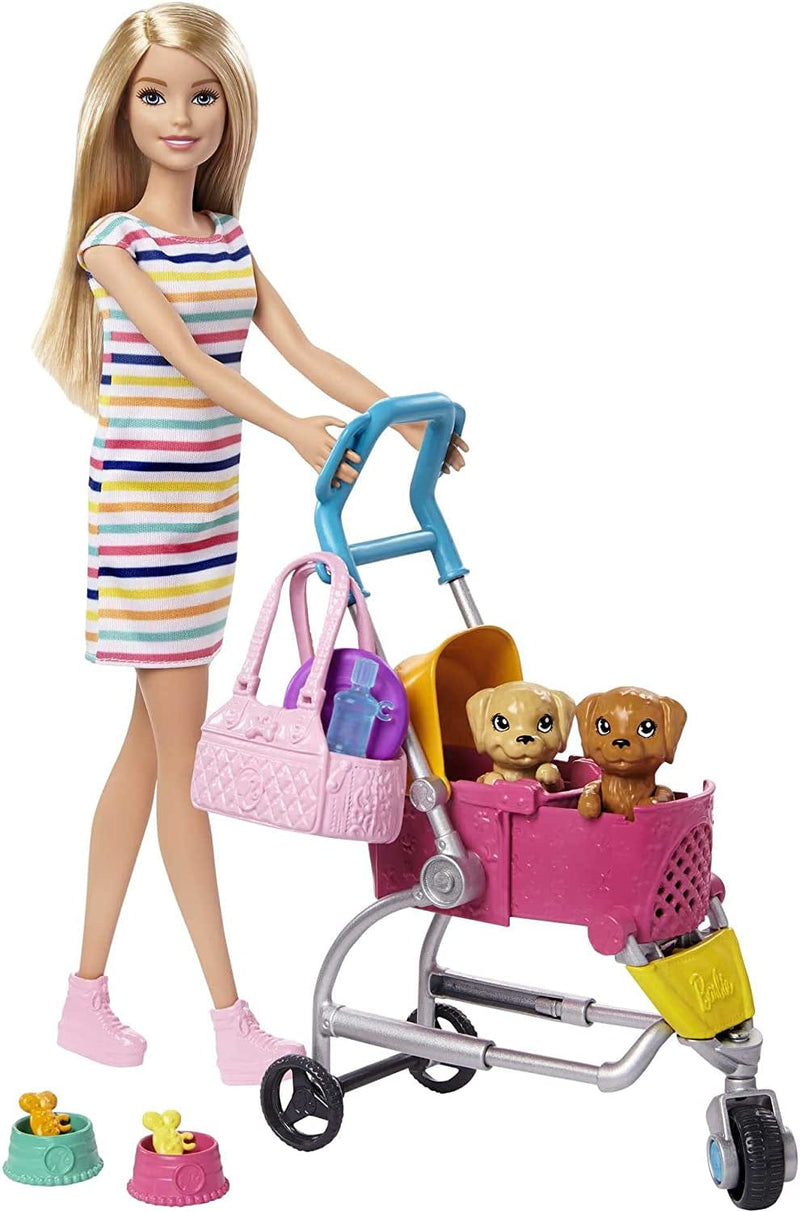 Barbie Stroll Â€˜N Play Pups Playset with Blonde Doll (11.5-Inch), 2 Puppies, Pet Stroller and Accessories, Gift for 3 to 7 Year Olds Sporting Goods > Outdoor Recreation > Winter Sports & Activities Barbie   