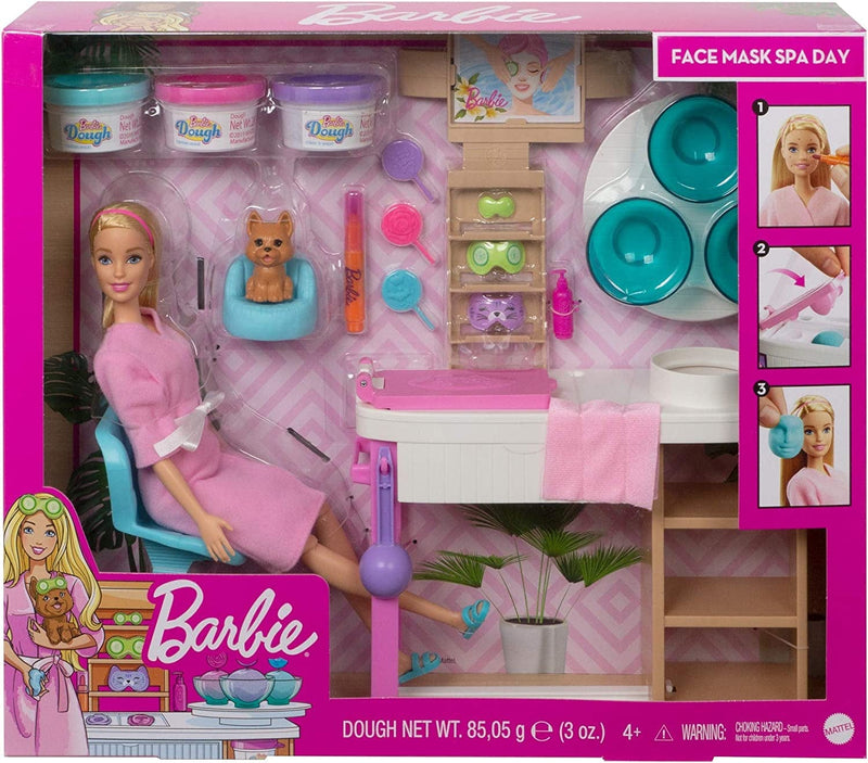 Barbie Wellness Face Masks Play Set with Doll, Puppy, Shapes and Clay Sporting Goods > Outdoor Recreation > Winter Sports & Activities Barbie   