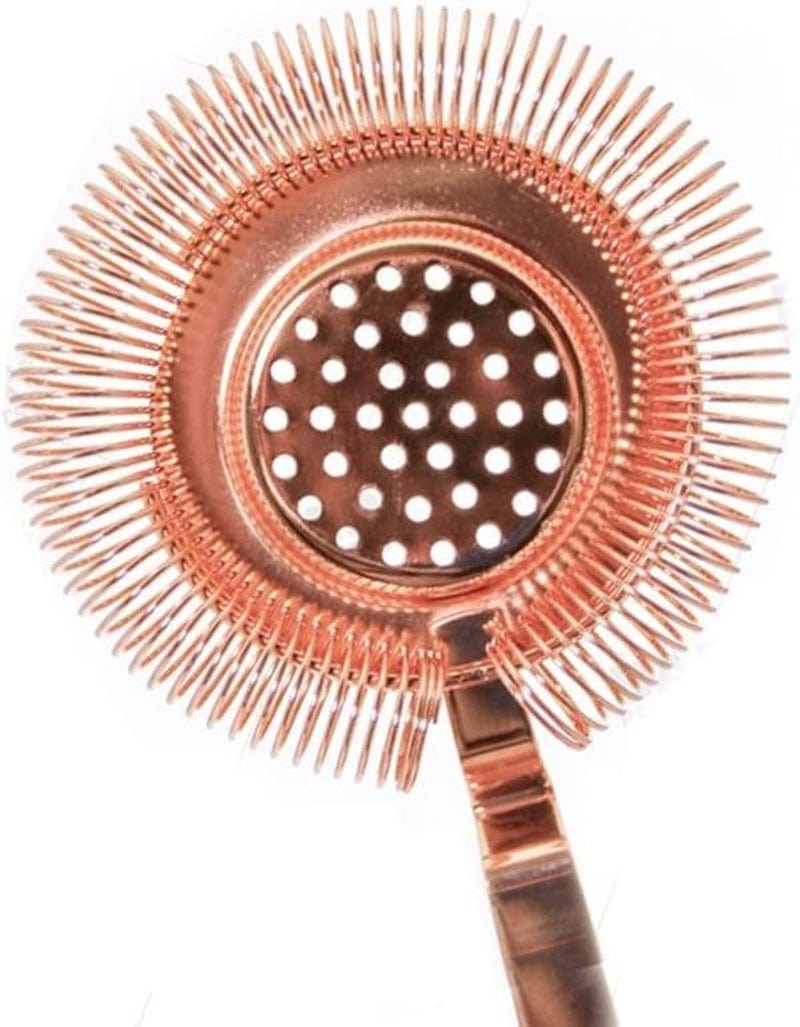 Barconic® Long Ridged Handle No Prong Strainer - Copper Home & Garden > Kitchen & Dining > Barware Barproducts.com, INC   