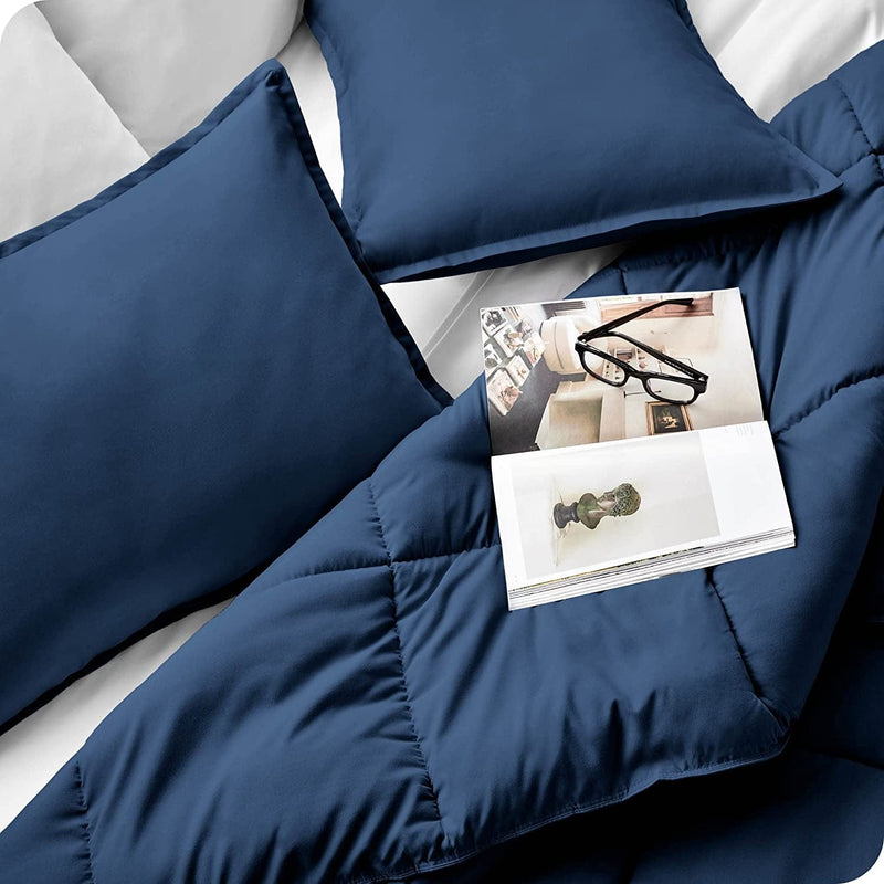 Bare Home Comforter Set - Queen Size - Ultra-Soft - Goose down Alternative - Premium 1800 Series - All Season Warmth (Queen, Dark Blue) Home & Garden > Linens & Bedding > Bedding > Quilts & Comforters Bare Home   