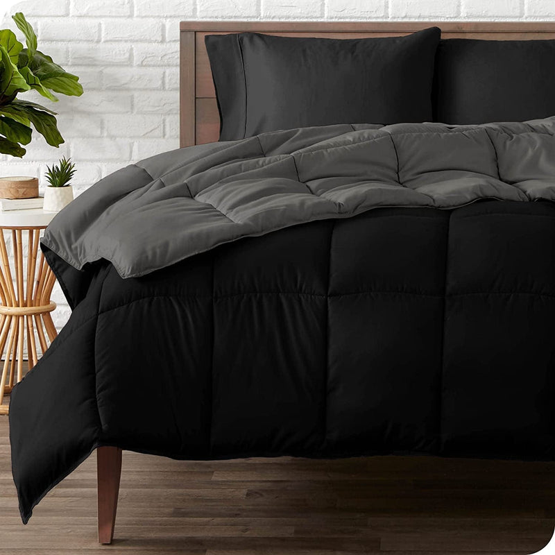 Bare Home Twin/Twin Extra Long Comforter - Reversible Colors - Goose down Alternative - Ultra-Soft - Premium 1800 Series - All Season Warmth - Bedding Comforter (Twin/Twin XL, Black/Red) Home & Garden > Linens & Bedding > Bedding > Quilts & Comforters Bare Home 03 - Black/Grey Twin/Twin XL 