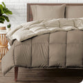 Bare Home Twin/Twin Extra Long Comforter - Reversible Colors - Goose down Alternative - Ultra-Soft - Premium 1800 Series - All Season Warmth - Bedding Comforter (Twin/Twin XL, Black/Red) Home & Garden > Linens & Bedding > Bedding > Quilts & Comforters Bare Home 08 - Taupe/Sand Twin/Twin XL 