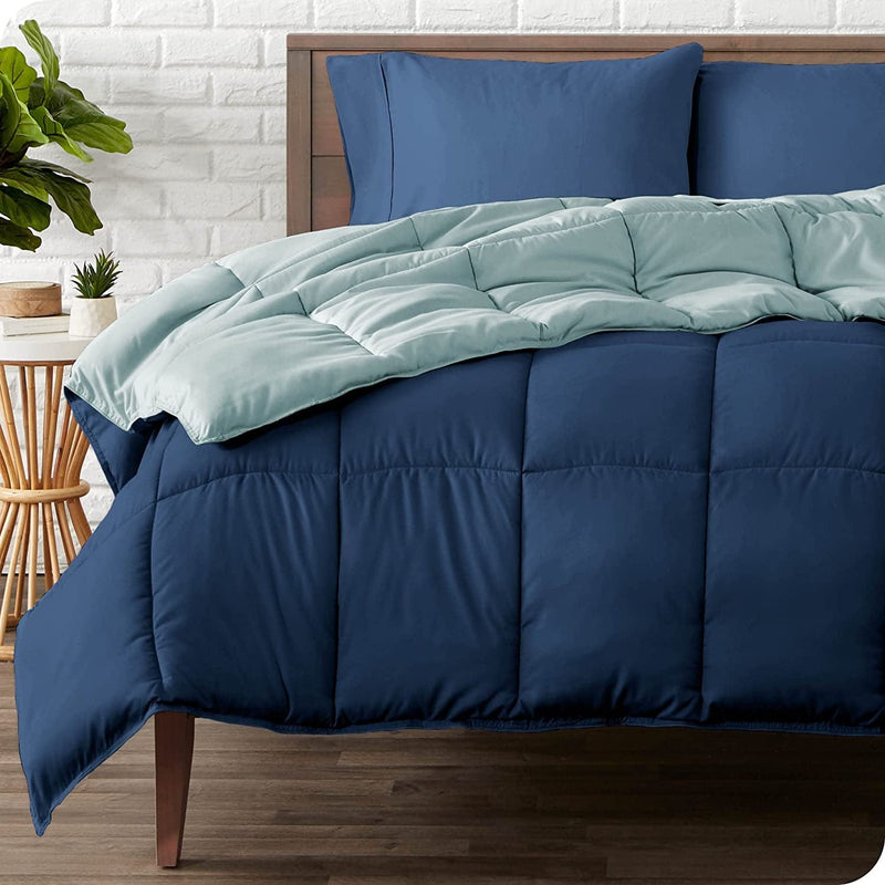 Bare Home Twin/Twin Extra Long Comforter - Reversible Colors - Goose down Alternative - Ultra-Soft - Premium 1800 Series - All Season Warmth - Bedding Comforter (Twin/Twin XL, Black/Red) Home & Garden > Linens & Bedding > Bedding > Quilts & Comforters Bare Home 06 - Dark Blue/Light Blue Queen 
