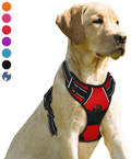 BARKBAY No Pull Dog Harness Front Clip Heavy Duty Reflective Easy Control Handle for Large Dog Walking(Blue,L) Animals & Pet Supplies > Pet Supplies > Dog Supplies BARKBAY Red Medium(Chest:22-27") 