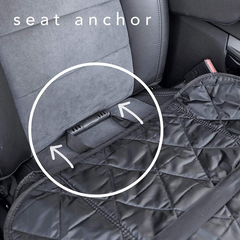 BarksBar Pet Front Seat Cover for Cars - Black, Nonslip Backing with Anchors, Quilted, Padded, Durable Pet Seat Covers for Cars, Trucks & SUVs Vehicles & Parts > Vehicle Parts & Accessories > Motor Vehicle Parts > Motor Vehicle Seating BarksBar   