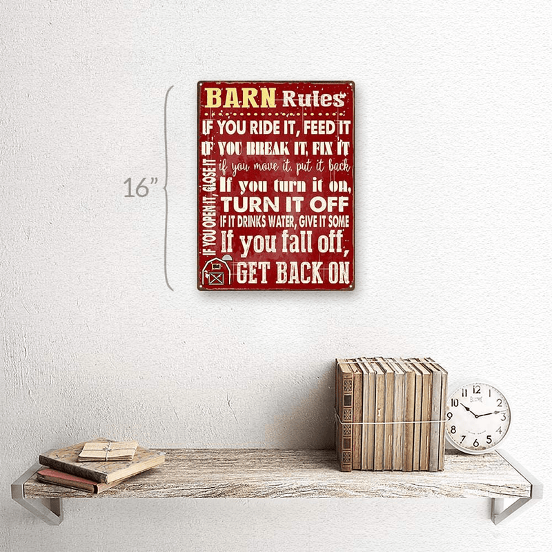 Barn Rules Metal Sign, Stable, Rustic Décor, Cowboy, Ranch, Horses