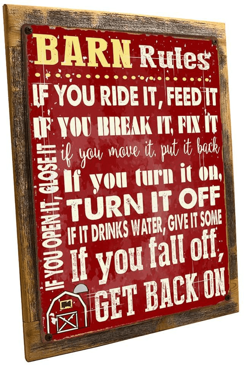 Barn Rules Metal Sign, Stable, Rustic Décor, Cowboy, Ranch, Horses